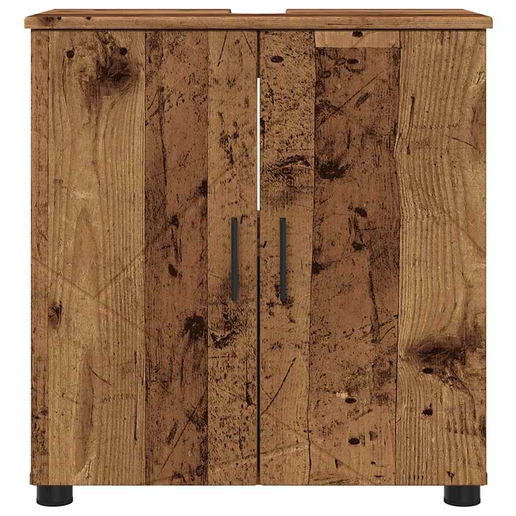 Badezimmerschrank mit Speicher mit Tür Altholz 61 x 35 x 64 cm