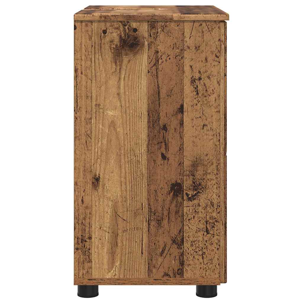 Badezimmerschrank mit Speicher mit Tür Altholz 61 x 35 x 64 cm