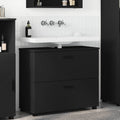Badezimmerschrank mit Schubladen Schwarz 76,5 x 35 x 64 cm