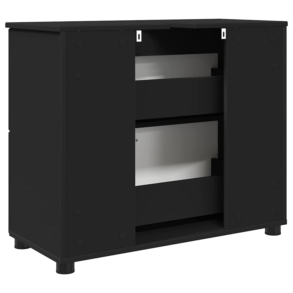 Badezimmerschrank mit Schubladen Schwarz 76,5 x 35 x 64 cm
