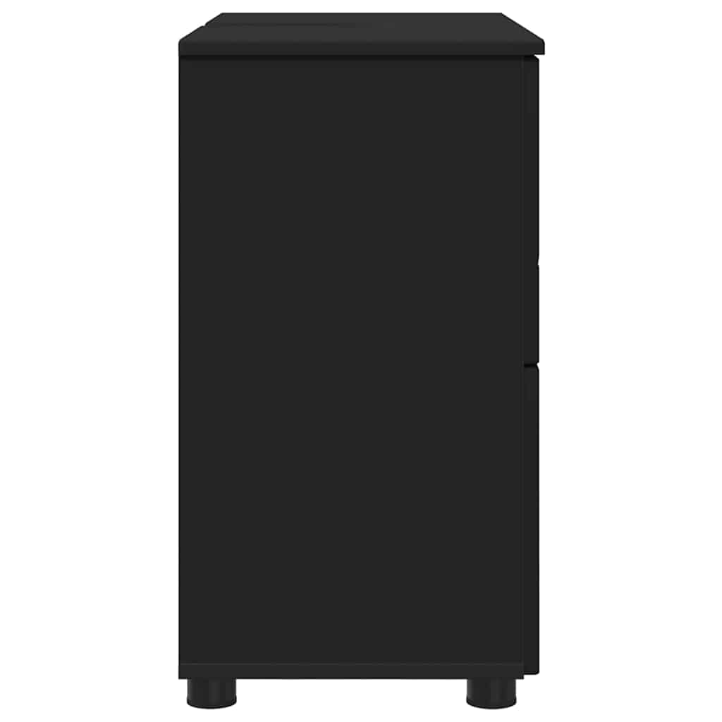 Badezimmerschrank mit Schubladen Schwarz 76,5 x 35 x 64 cm
