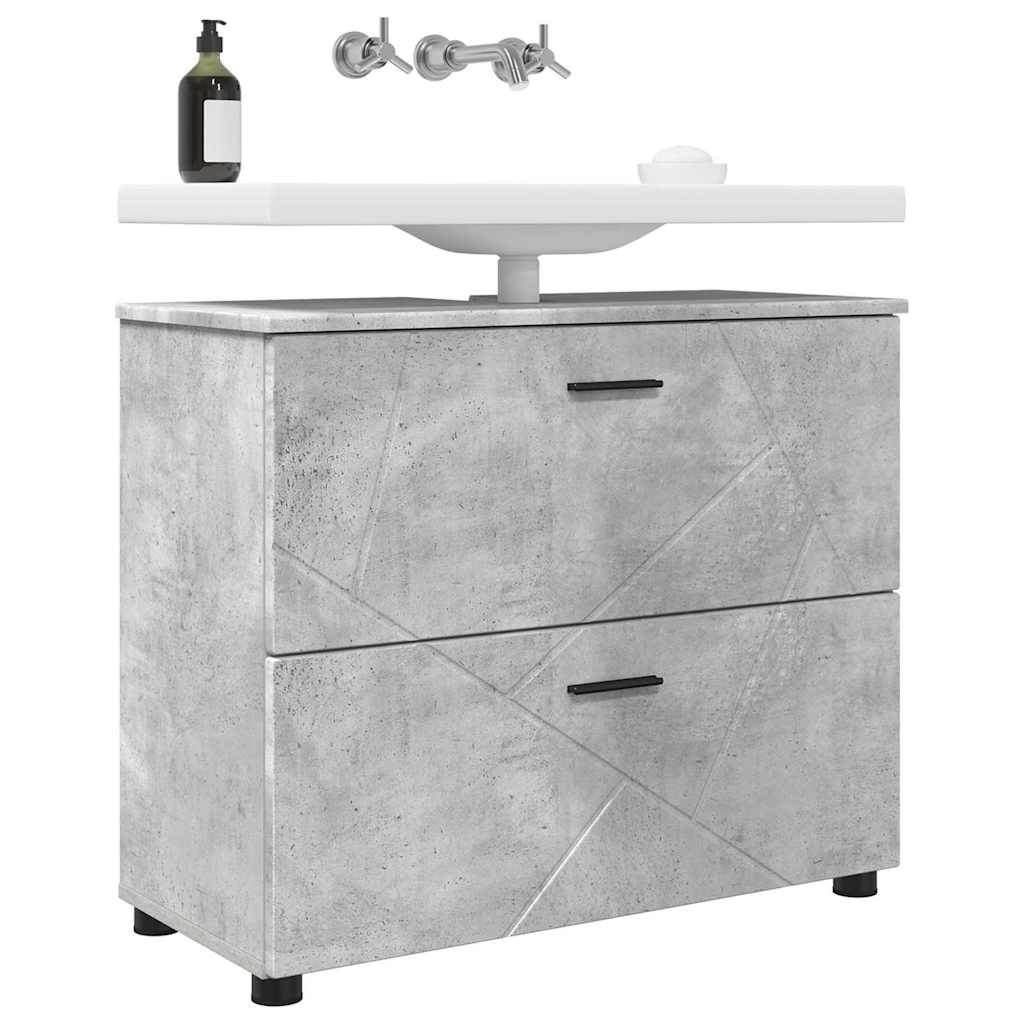 Badezimmerschrank mit Schubladen Beton Grau 76,5 x 35 x 64 cm