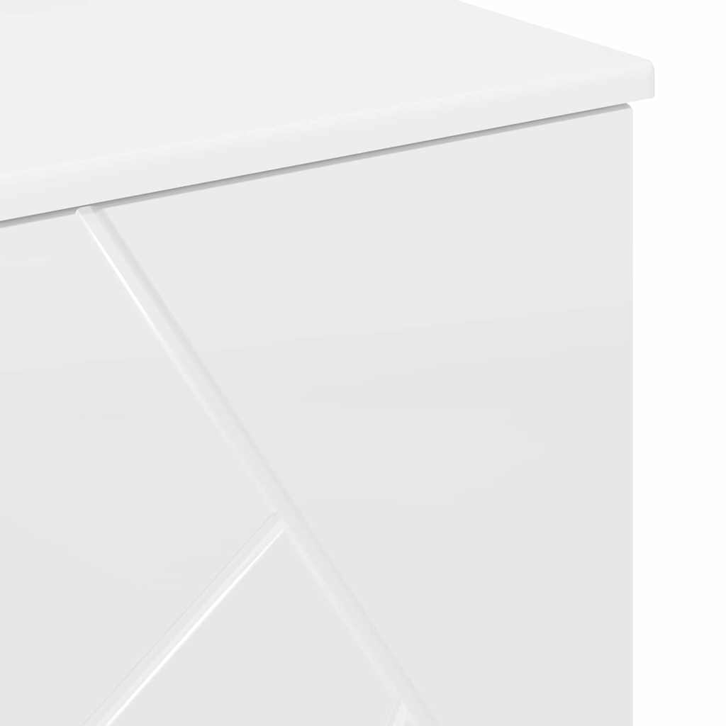 Badezimmerschrank mit Speicher Hochglanz Weiß 76,5 x 35 x 64 cm