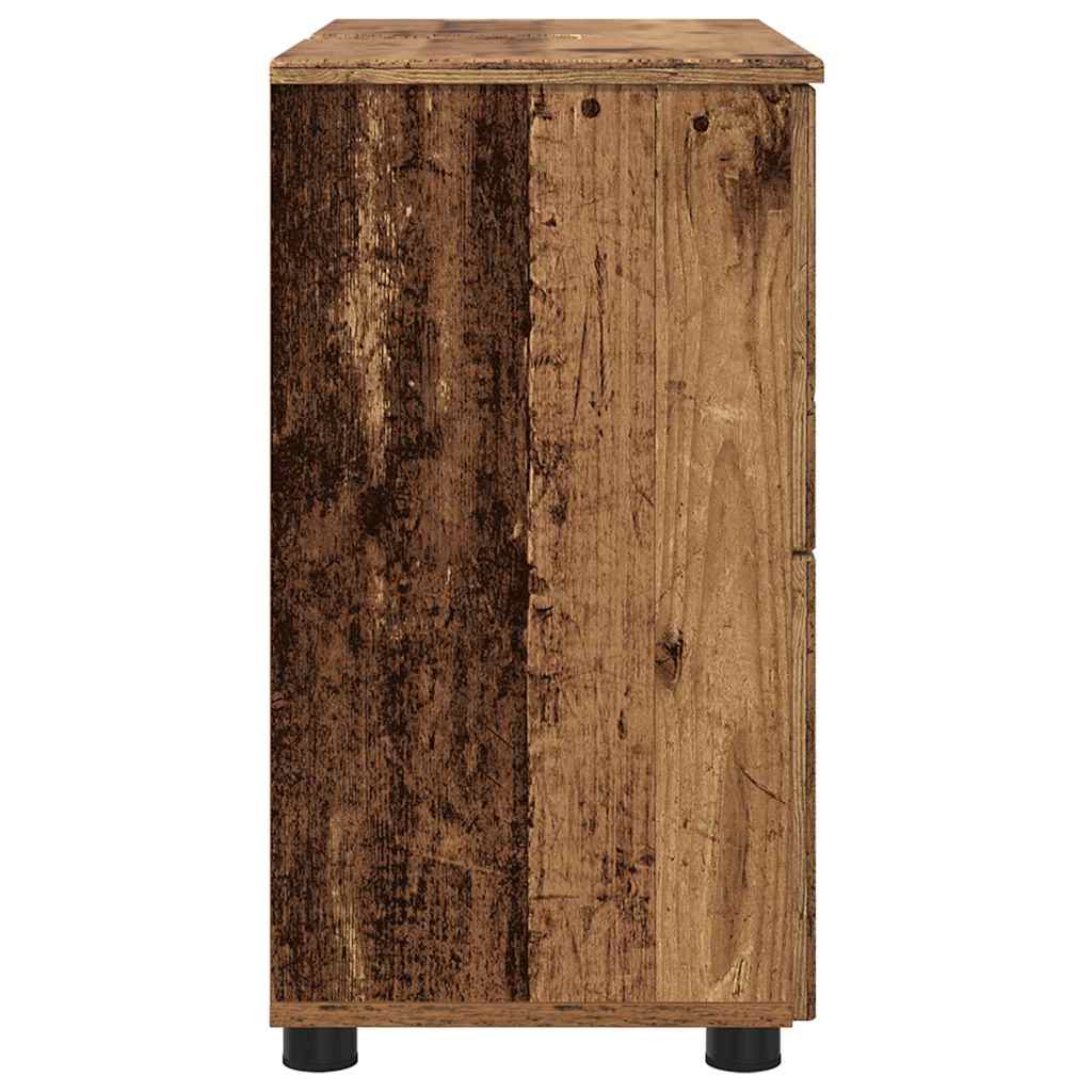 Badezimmerschrank mit Schubladen Altholz 76,5 x 35 x 64 cm