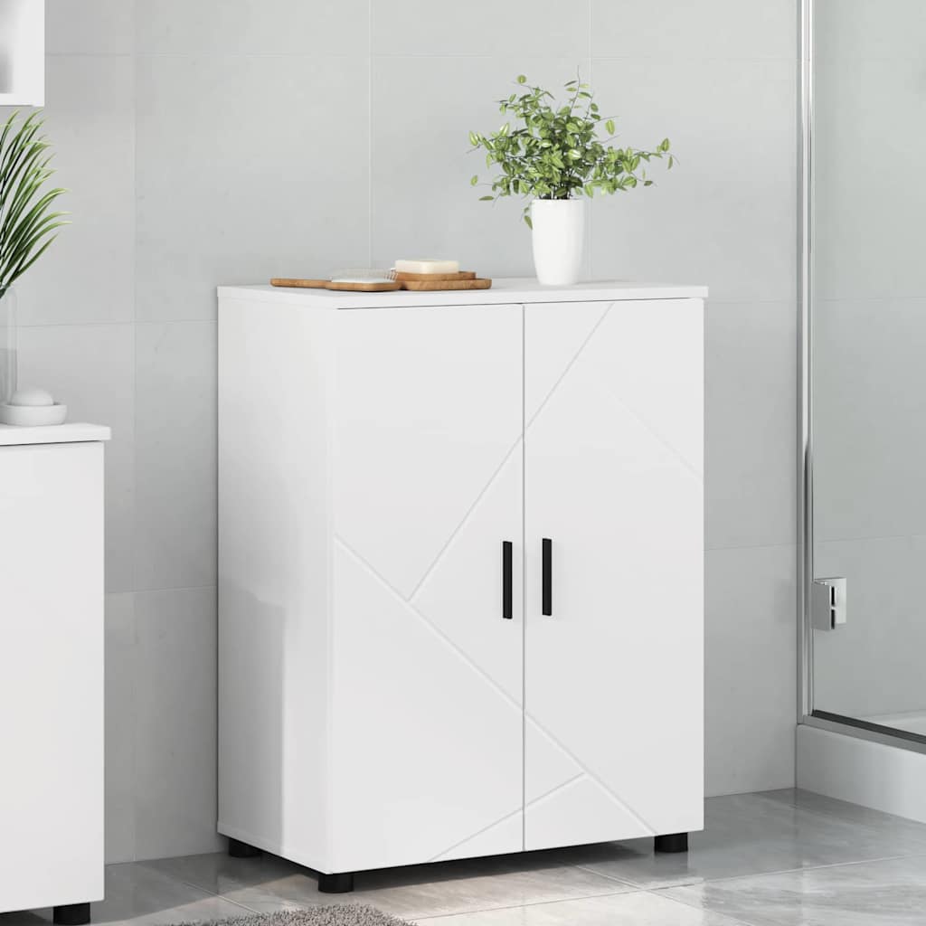 Badezimmerschrank Weiß 60 x 35 x 80 cm Holzwerkstoff & Metall