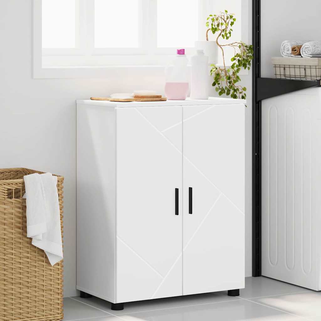 Badezimmerschrank Weiß 60 x 35 x 80 cm Holzwerkstoff & Metall