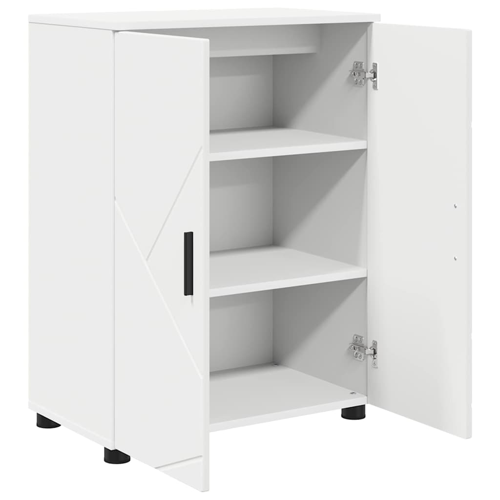 Badezimmerschrank Weiß 60 x 35 x 80 cm Holzwerkstoff & Metall