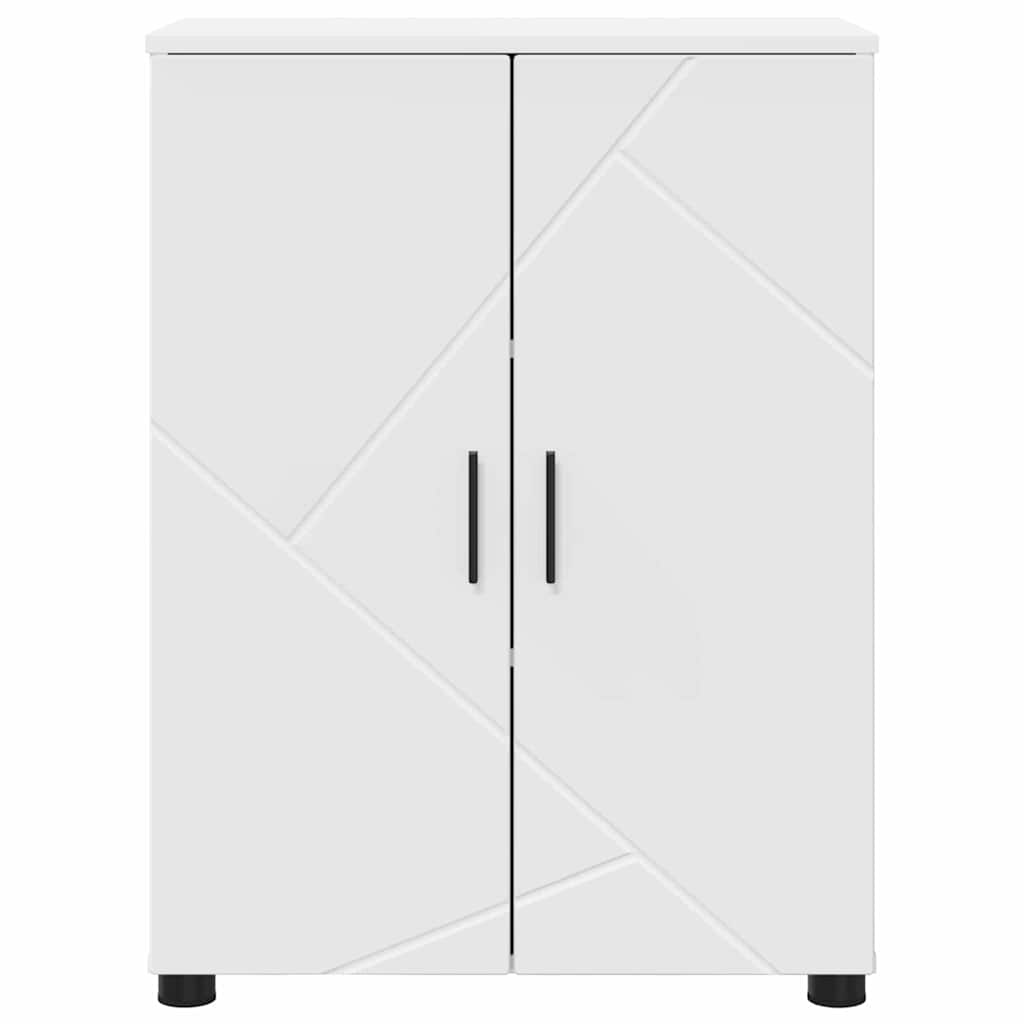 Badezimmerschrank Weiß 60 x 35 x 80 cm Holzwerkstoff & Metall