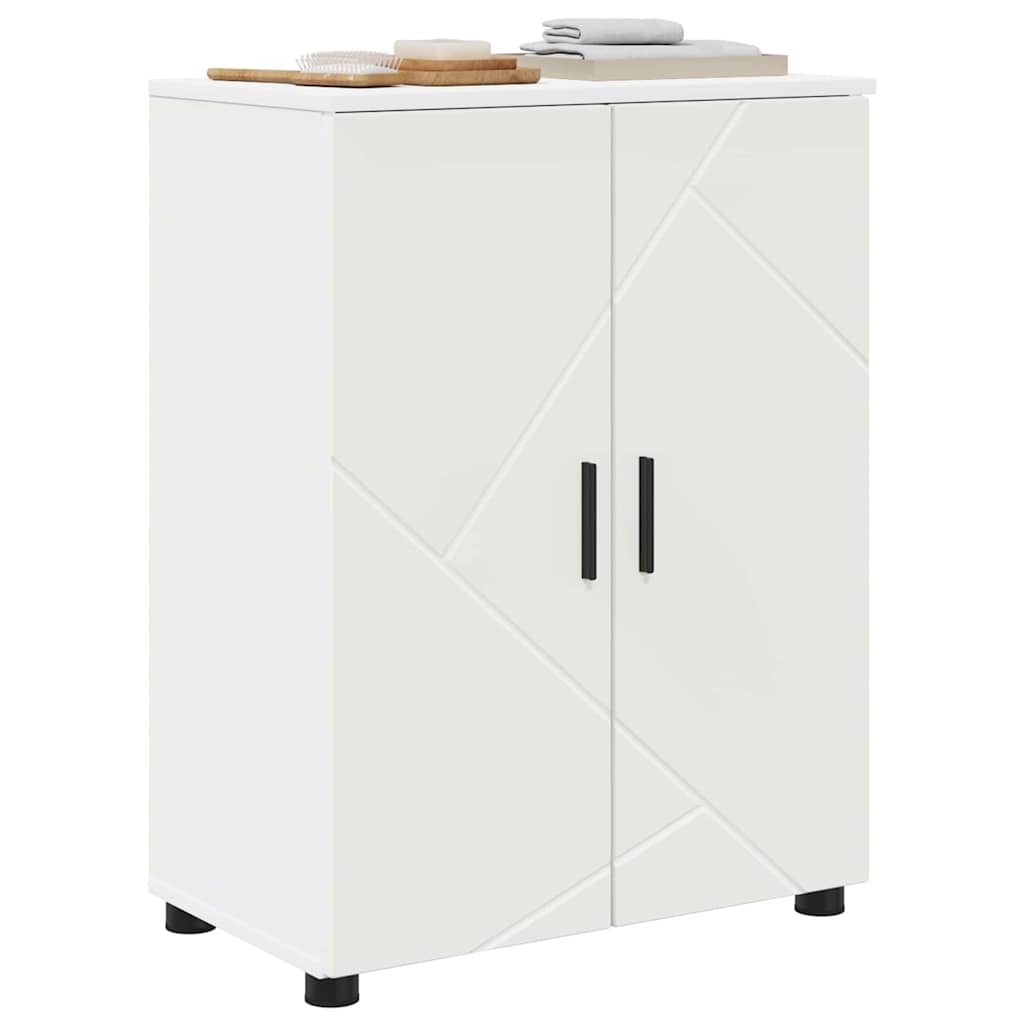 Badezimmerschrank Weiß 60 x 35 x 80 cm Holzwerkstoff & Metall
