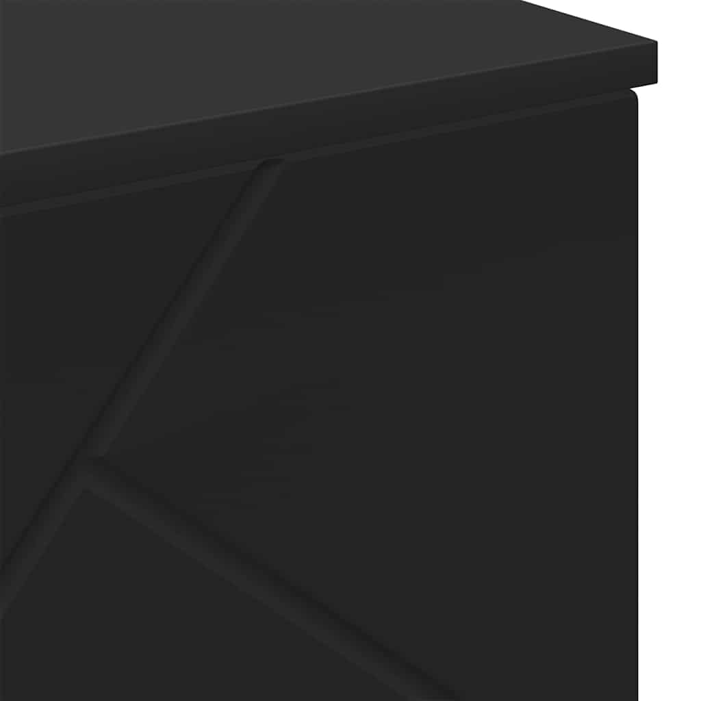 Badezimmerschrank mit Speicher mit Tür Schwarz 60 x 35 x 80 cm