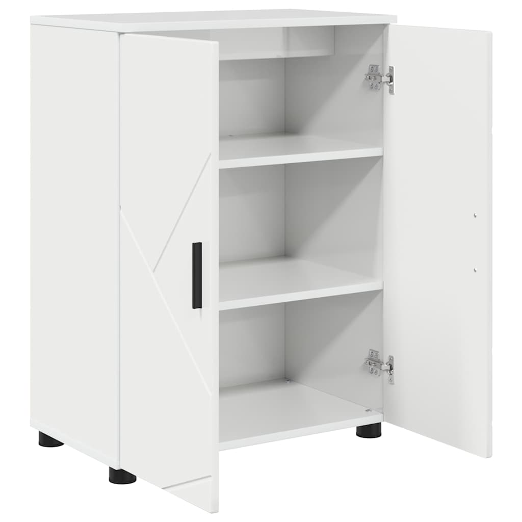 Badezimmerschrank mit Speicher Hochglanz Weiß 60 x 35 x 80 cm