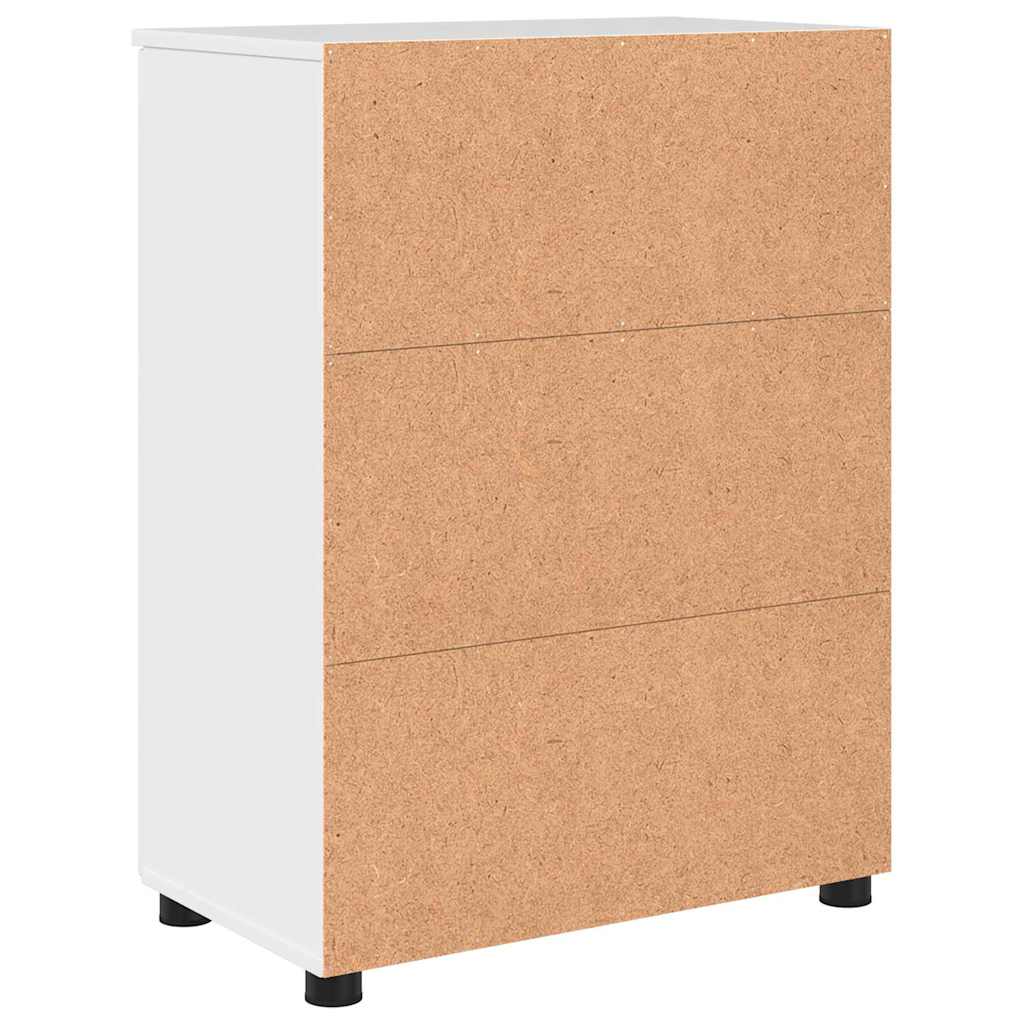 Badezimmerschrank mit Speicher Hochglanz Weiß 60 x 35 x 80 cm
