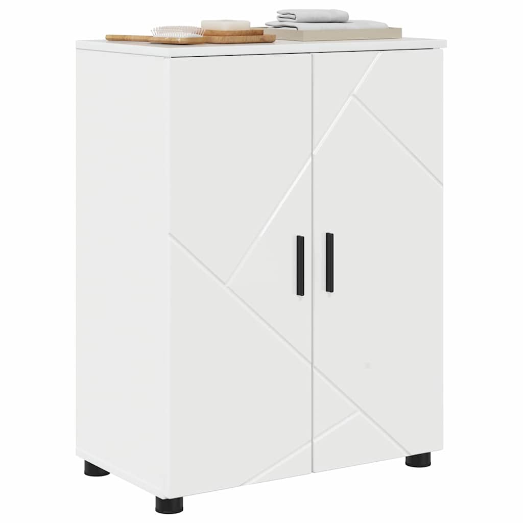 Badezimmerschrank mit Speicher Hochglanz Weiß 60 x 35 x 80 cm
