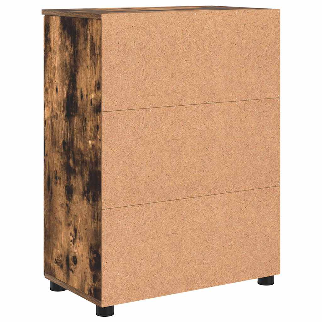 Badezimmerschrank mit Tür Geräucherte Eiche 60 x 35 x 80 cm
