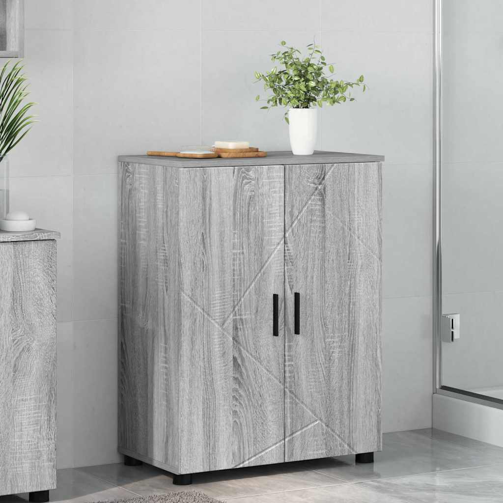 Badezimmerschrank mit Speicher Graues Sonoma 60 x 35 x 80 cm