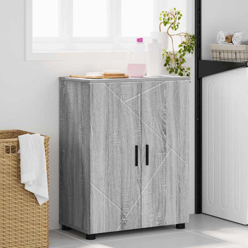 Badezimmerschrank mit Speicher Graues Sonoma 60 x 35 x 80 cm
