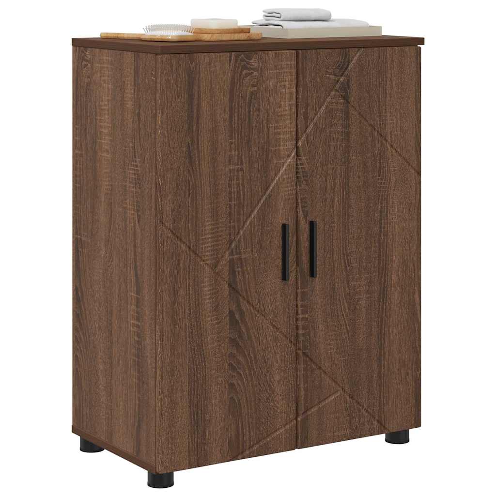 Badezimmerschrank mit Tür Braun Eichen-Optik 60 x 35 x 80 cm