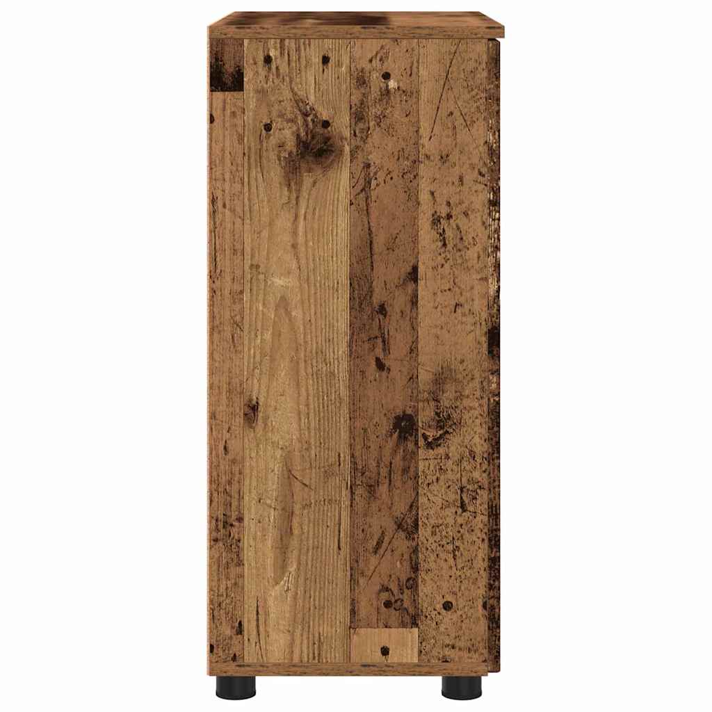 Badezimmerschrank mit Speicher mit Tür Altholz 60 x 35 x 80 cm