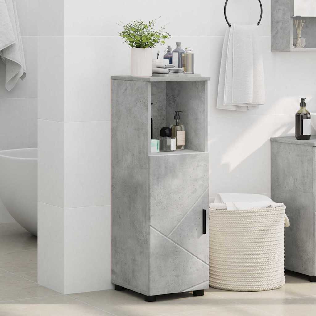 Badezimmerschrank mit Speicher Beton Grau 30 x 35 x 95 cm