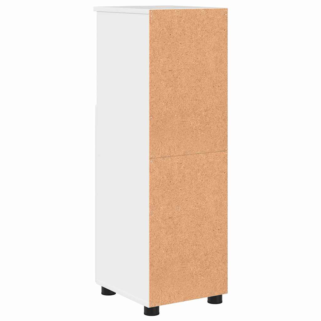 Badezimmerschrank mit Speicher Hochglanz Weiß 30 x 35 x 95 cm
