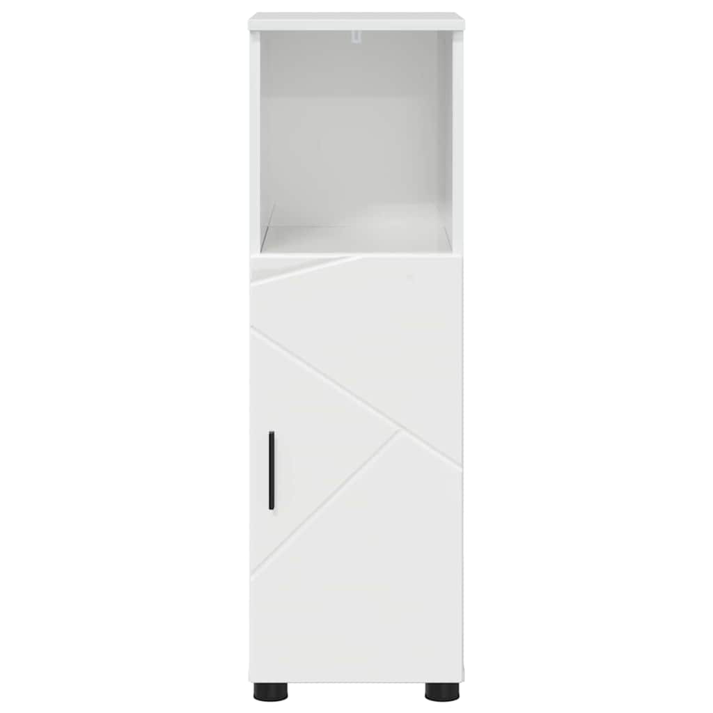Badezimmerschrank mit Speicher Hochglanz Weiß 30 x 35 x 95 cm