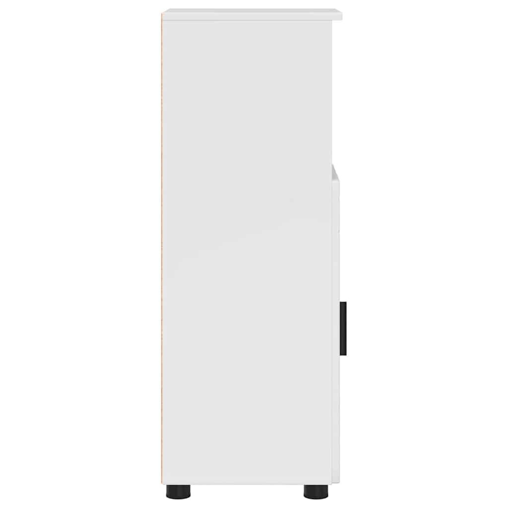 Badezimmerschrank mit Speicher Hochglanz Weiß 30 x 35 x 95 cm