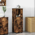 Badezimmerschrank mit Tür Geräucherte Eiche 30 x 35 x 95 cm