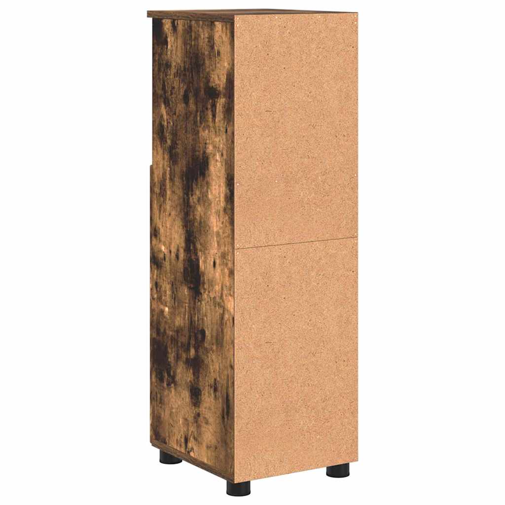Badezimmerschrank mit Tür Geräucherte Eiche 30 x 35 x 95 cm