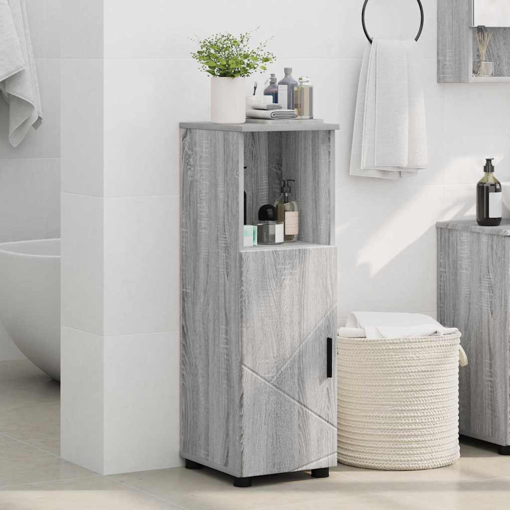 Badezimmerschrank mit Speicher Graues Sonoma 30 x 35 x 95 cm