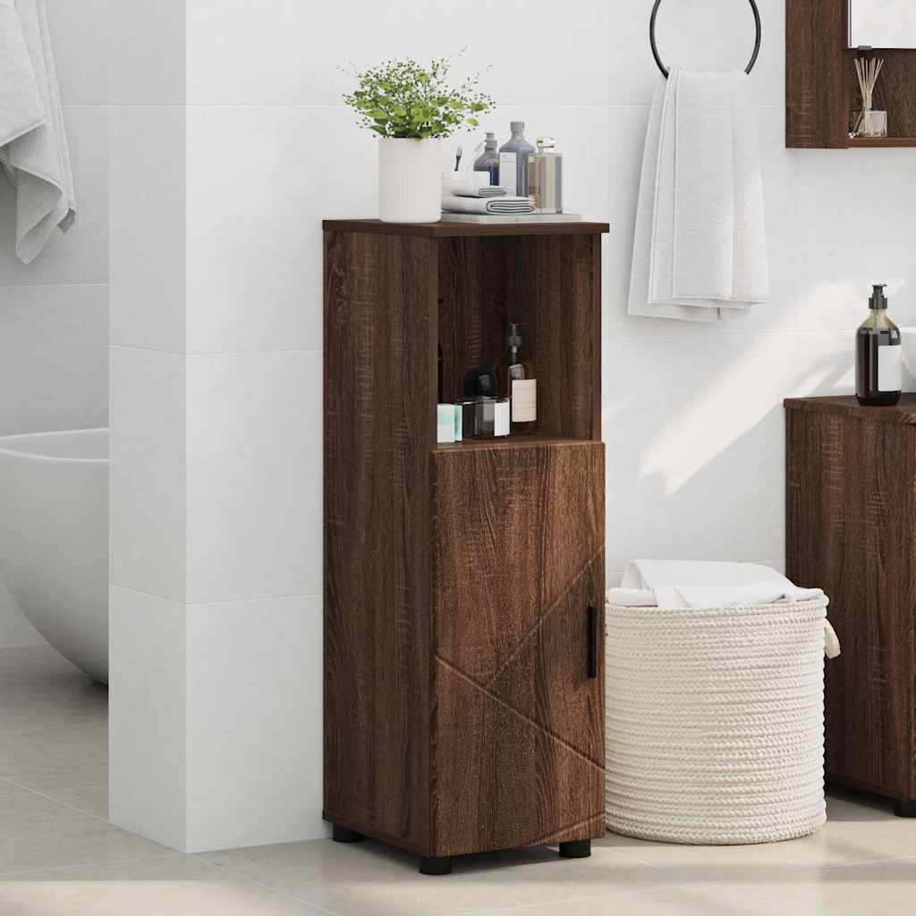 Badezimmerschrank mit Tür Braun Eichen-Optik 30 x 35 x 95 cm