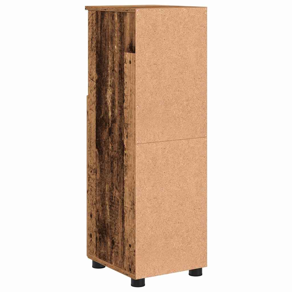 Badezimmerschrank mit Speicher mit Tür Altholz 30 x 35 x 95 cm