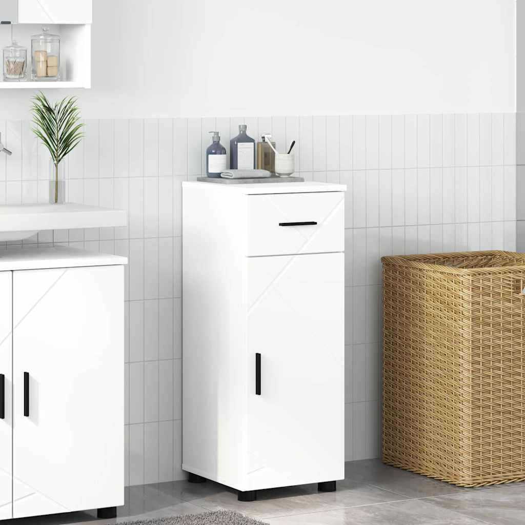 Badezimmerschrank Weiß 30 x 35 x 80 cm Holzwerkstoff & Metall