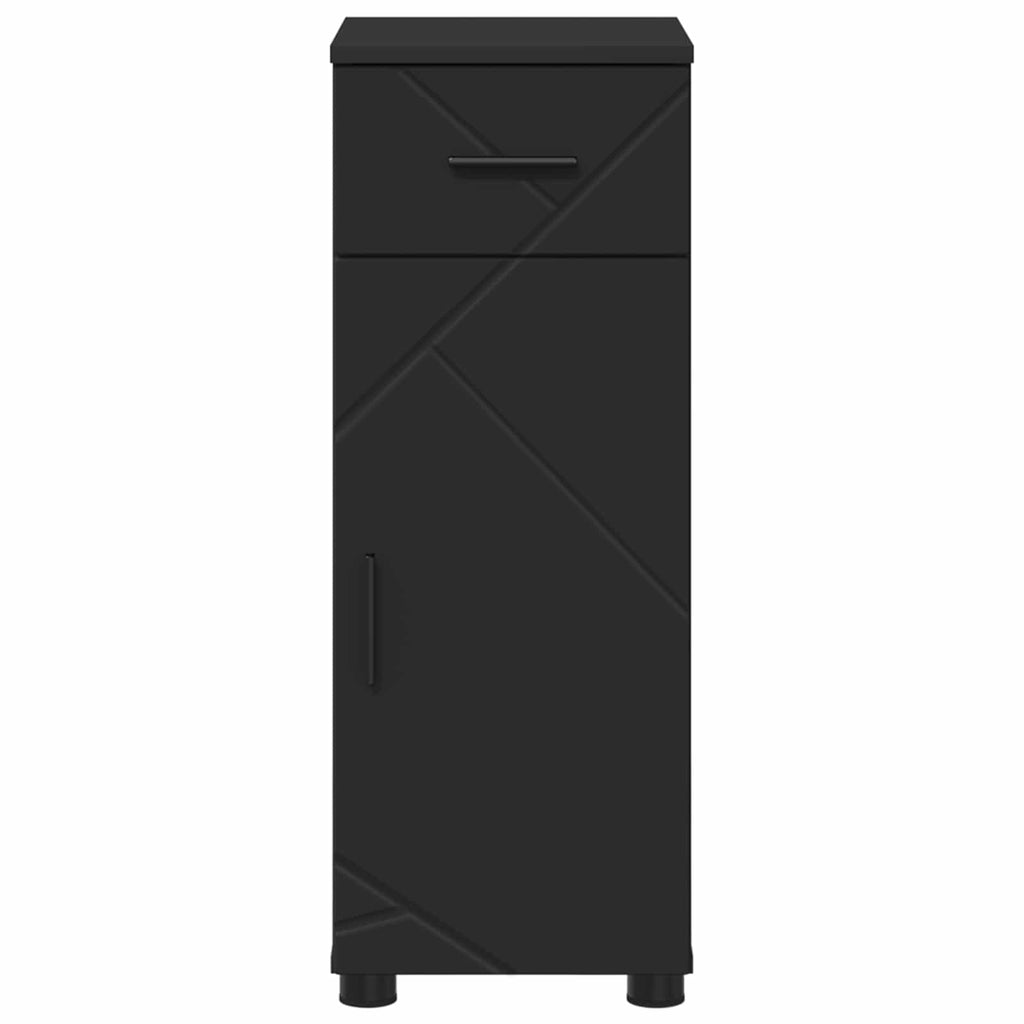 Badezimmerschrank mit Schubladen Schwarz 30 x 35 x 80 cm