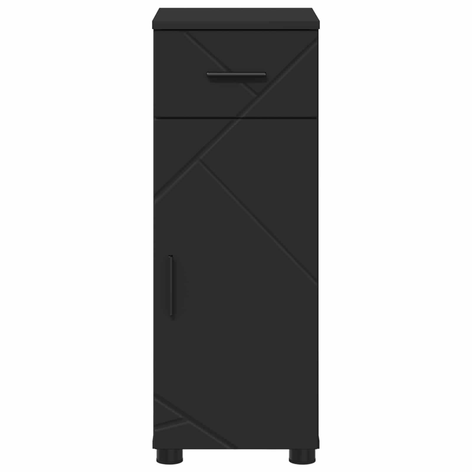 Badezimmerschrank mit Schubladen Schwarz 30 x 35 x 80 cm