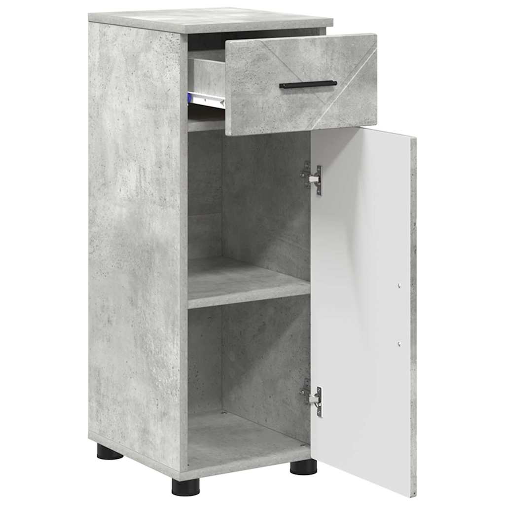 Badezimmerschrank mit Schubladen Beton Grau 30 x 35 x 80 cm