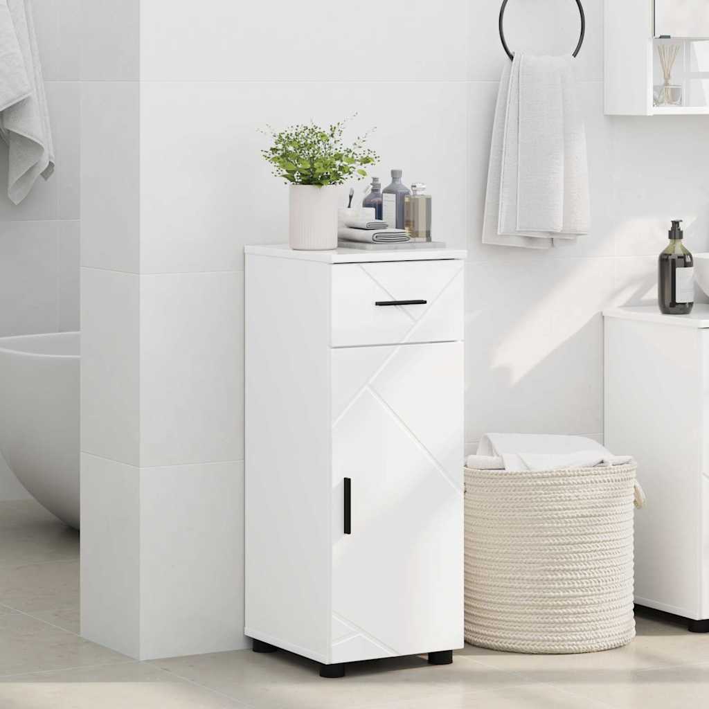 Badezimmerschrank mit Schubladen Hochglanz Weiß 30 x 35 x 80 cm