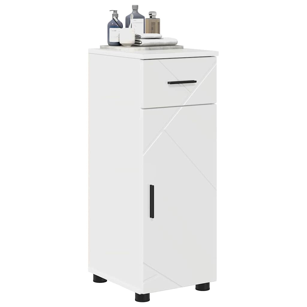 Badezimmerschrank mit Schubladen Hochglanz Weiß 30 x 35 x 80 cm