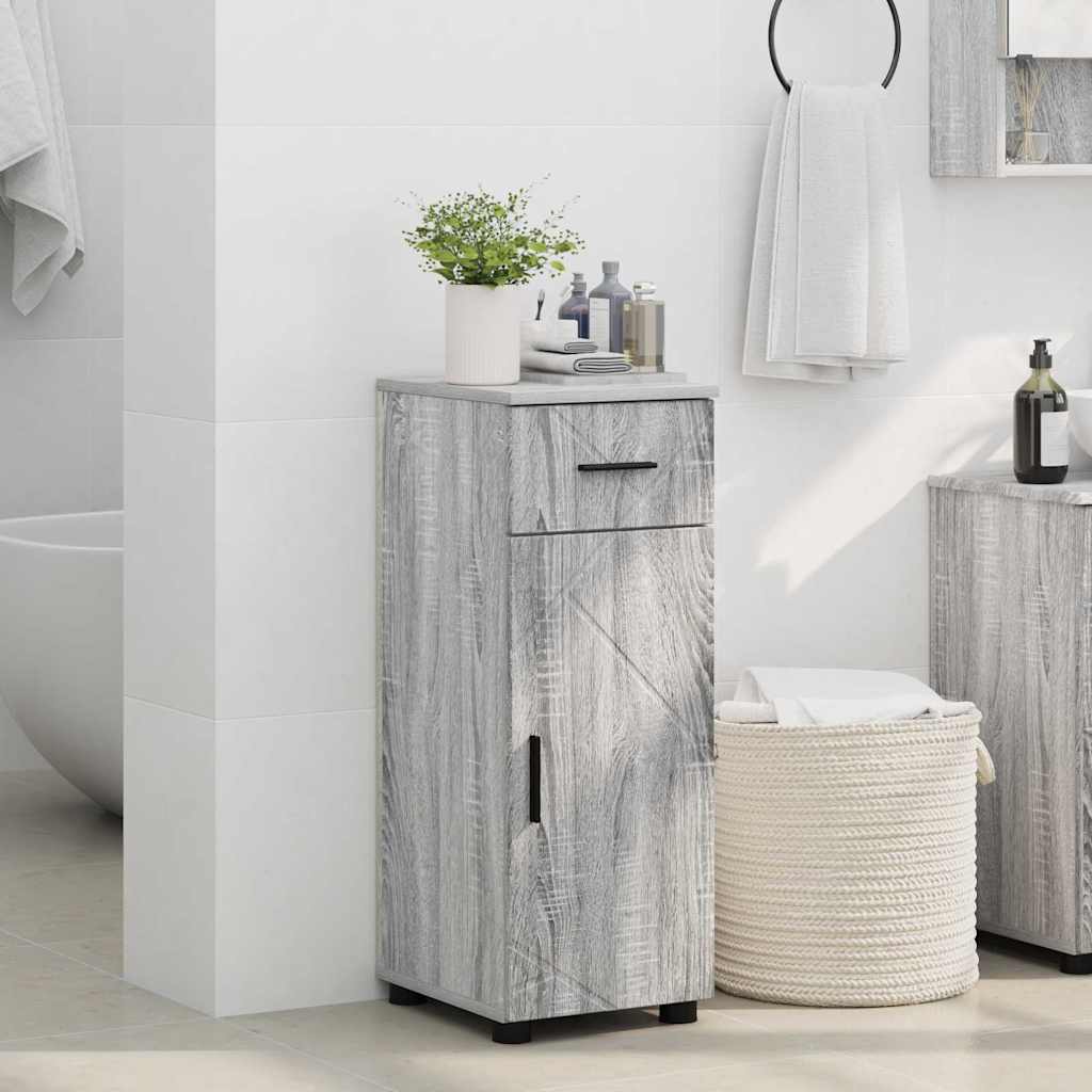 Badezimmerschrank mit Schubladen Graues Sonoma 30 x 35 x 80 cm