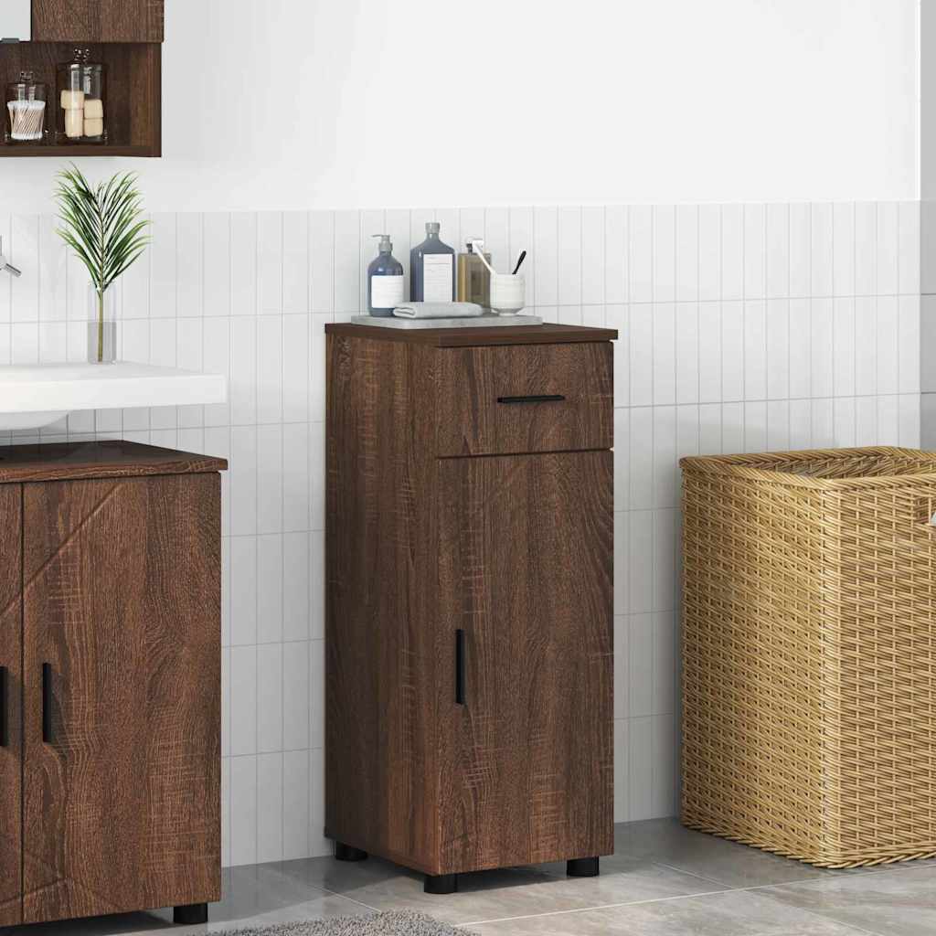 Badezimmerschrank mit Tür Braun Eichen-Optik 30 x 35 x 80 cm