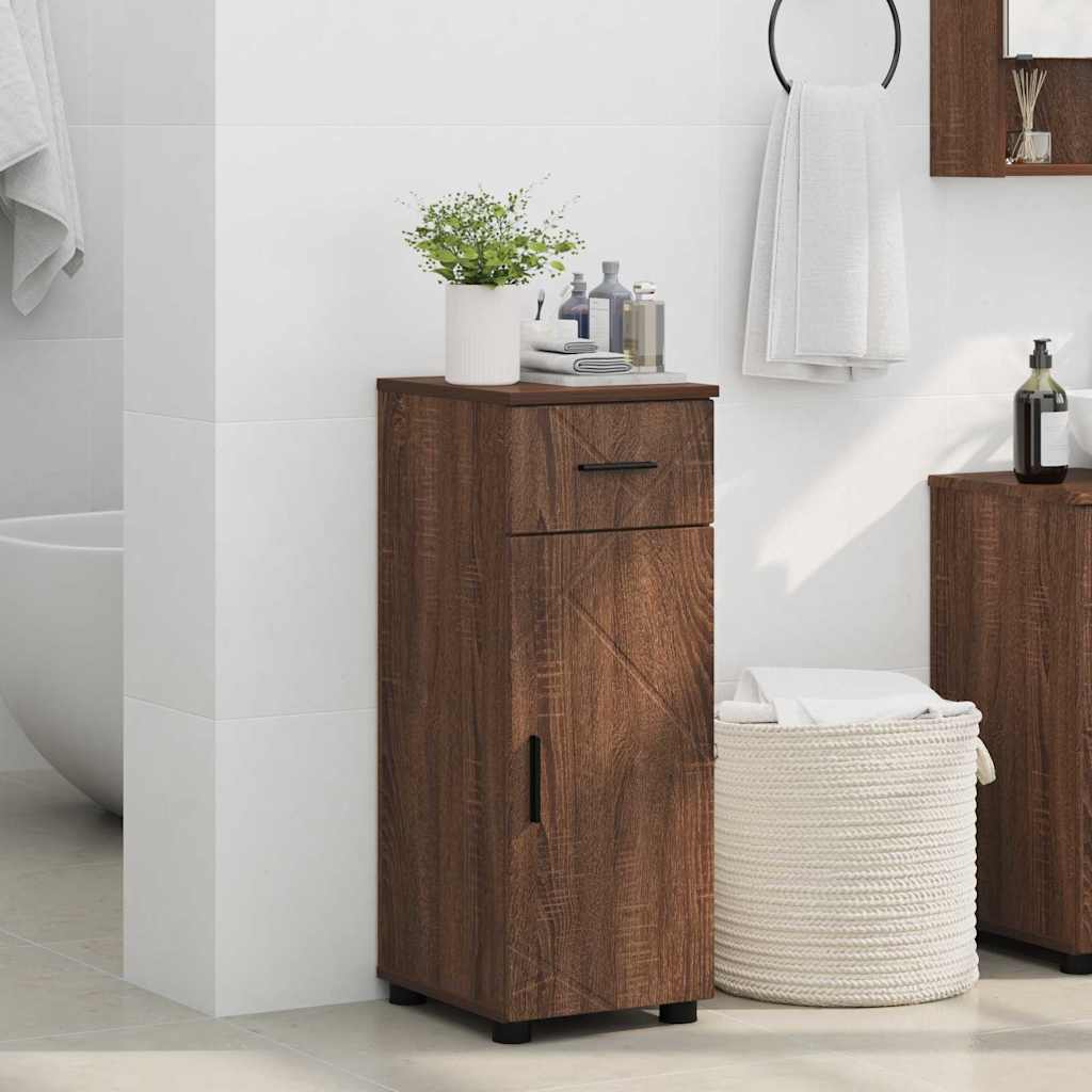 Badezimmerschrank mit Tür Braun Eichen-Optik 30 x 35 x 80 cm