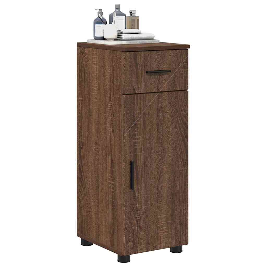 Badezimmerschrank mit Tür Braun Eichen-Optik 30 x 35 x 80 cm