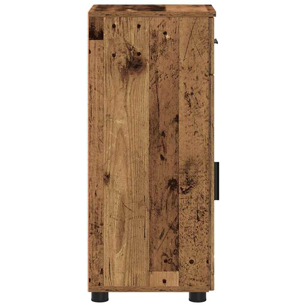 Badezimmerschrank mit Schubladen Altholz 30 x 35 x 80 cm