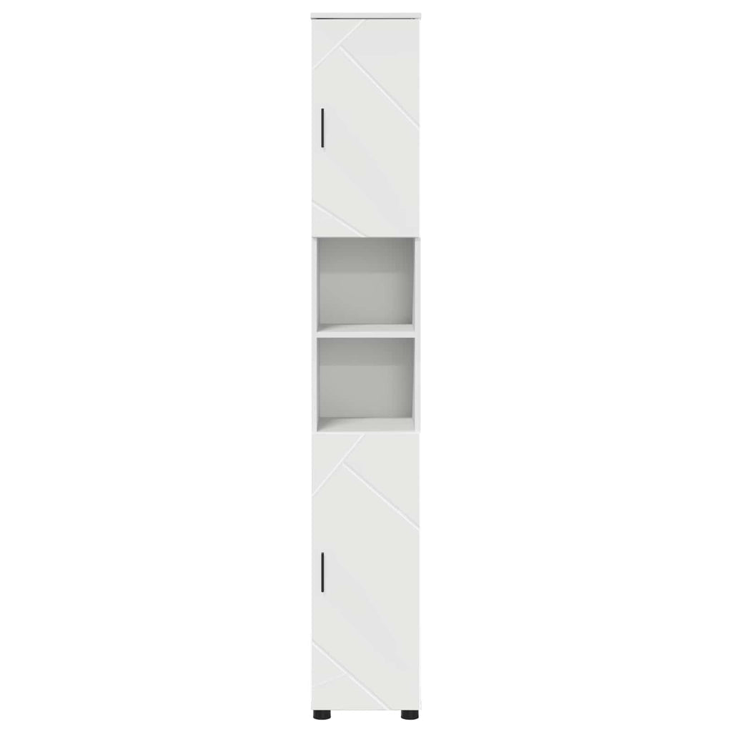 Badezimmerschrank Weiß 30 x 35 x 192 cm Holzwerkstoff & Metall