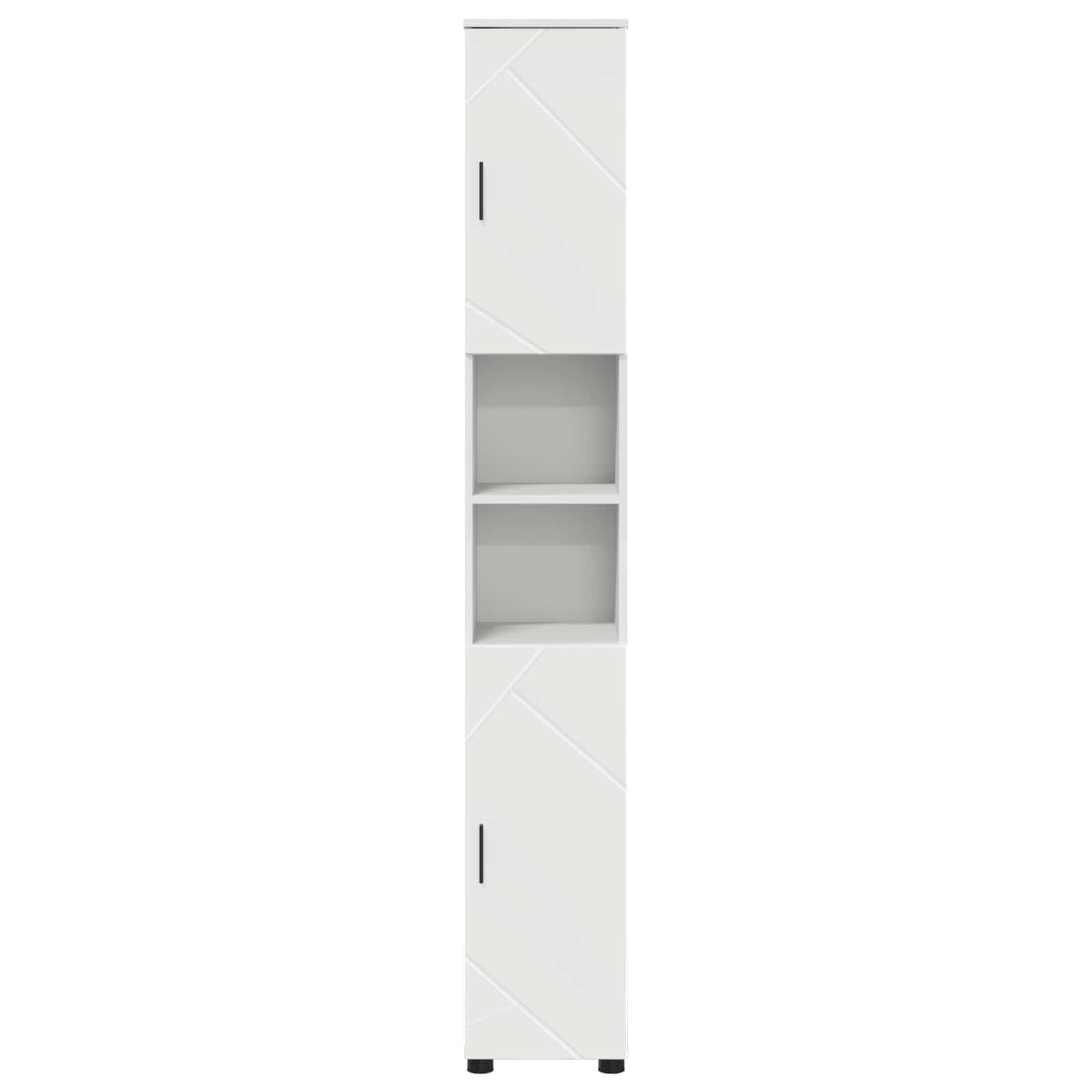 Badezimmerschrank Weiß 30 x 35 x 192 cm Holzwerkstoff & Metall