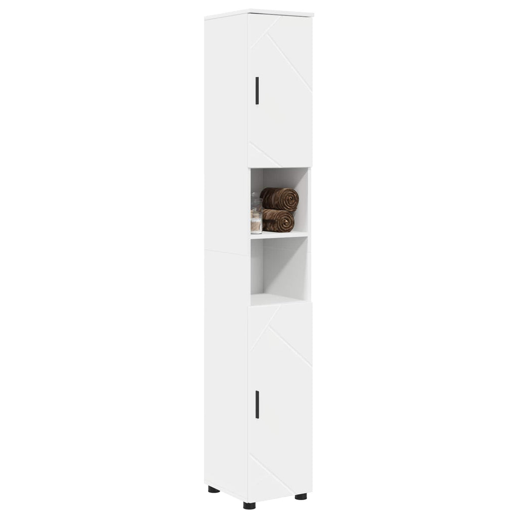 Badezimmerschrank Weiß 30 x 35 x 192 cm Holzwerkstoff & Metall