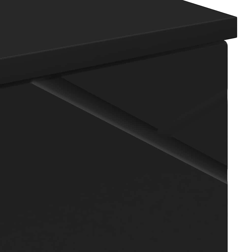 Badezimmerschrank mit Speicher mit Tür Schwarz 30 x 35 x 192 cm