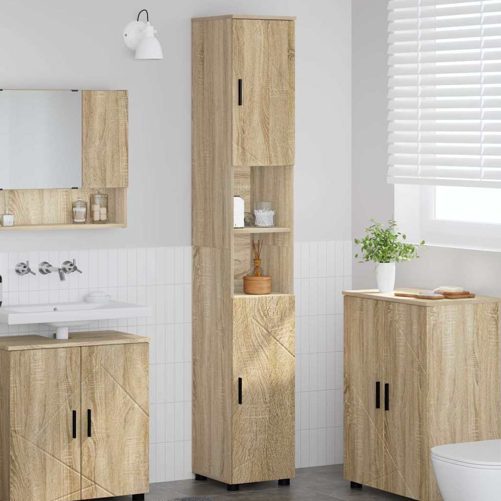 Badezimmerschrank mit Speicher Sonoma-Eiche 30 x 35 x 192 cm