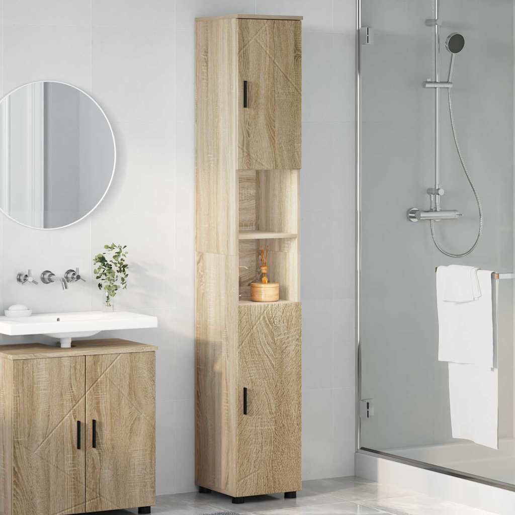 Badezimmerschrank mit Speicher Sonoma-Eiche 30 x 35 x 192 cm
