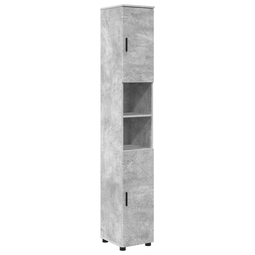 Badezimmerschrank mit Speicher Beton Grau 30 x 35 x 192 cm