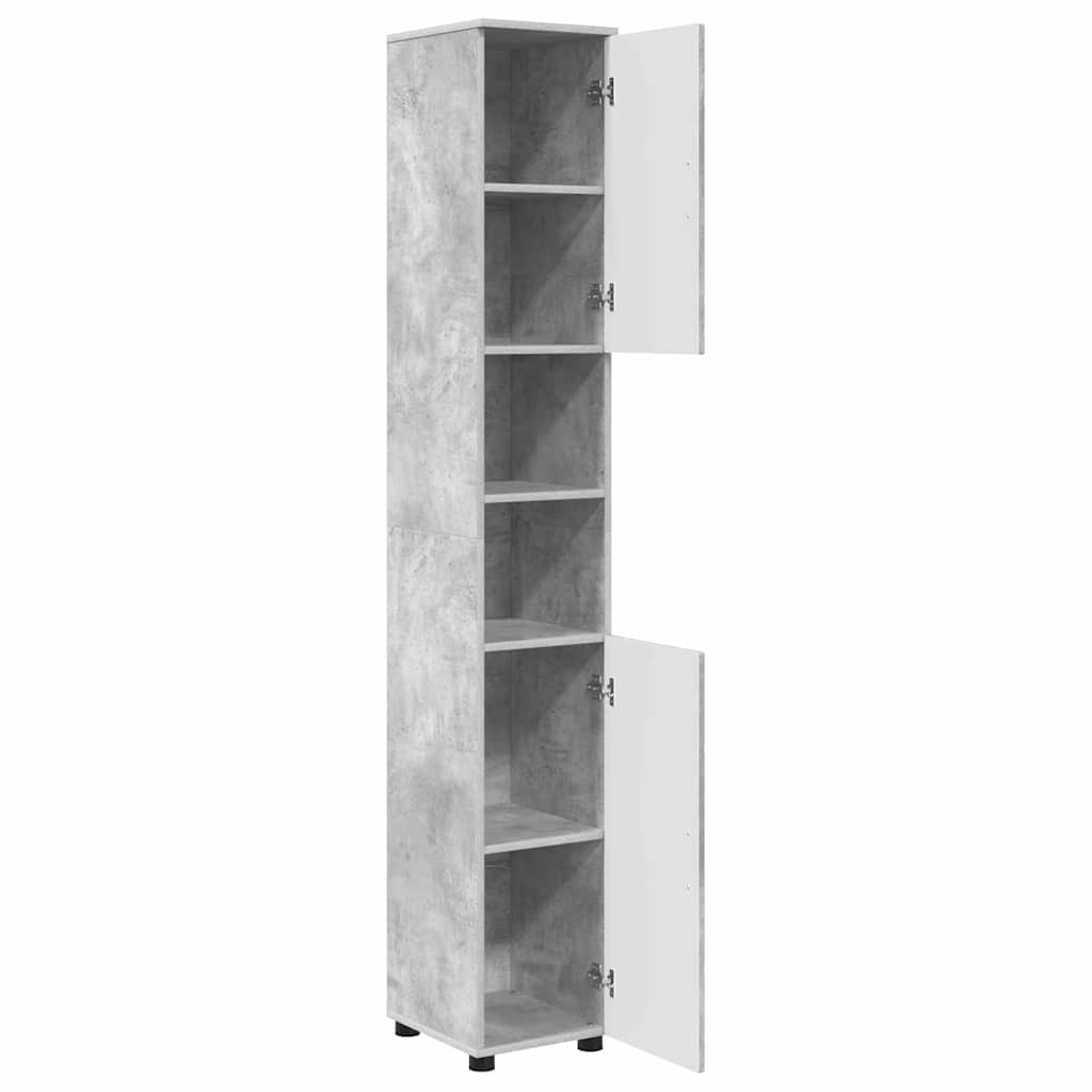 Badezimmerschrank mit Speicher Beton Grau 30 x 35 x 192 cm